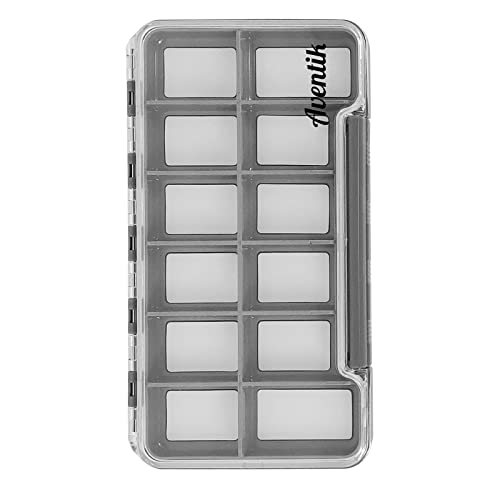 Waterproof Fly Fishing Box Slim Fishing Storage Fishing Tackle Case Multi Magnetic Compartments Tackle Box 7.36"X4.02"X0.63" (187X102X16mm)(Grey-12C) - color: Grey-12C