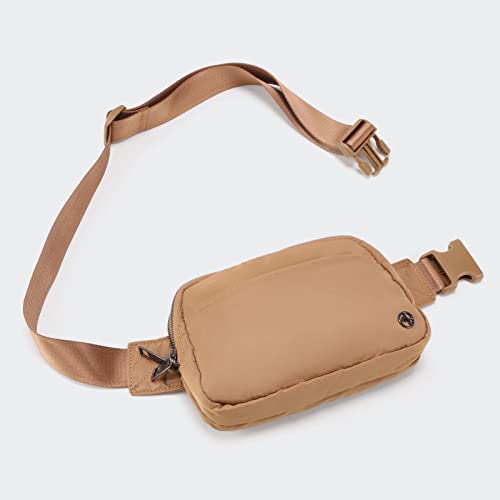 Pander Everywhere Belt Bag for Women, 5 Zipper Pockets Nylon Crossbody Fanny Pack Purse (Caramel Burnt). - color: Caramel Burnt