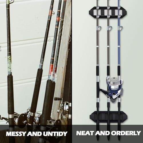 Sratte 4 Pcs Rod Holders for Fishing Boat Wall Mount Fishing Pole Holders Horizontal EVA Foam Garage Rod Rack Summer Boat Accessories for Men Gifts - color: Black & Gray, size: 7.8 Inch