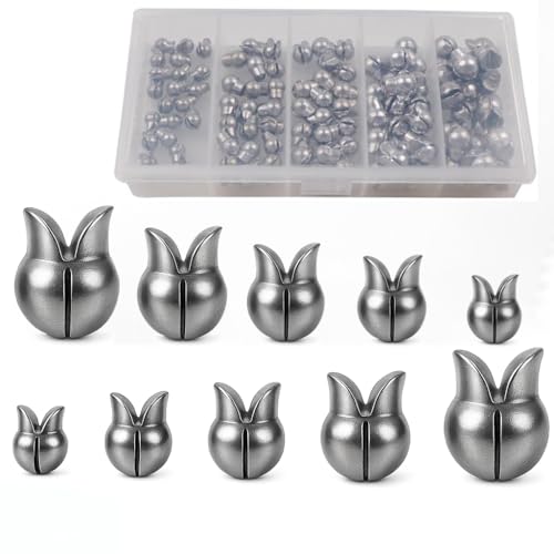 Removable Split Shot Fishing Weights & Sinkers 0.5g-2g Assorted Kit with Storage Box – Lead Sinkers for Drop Shot, Bass, Trout, Crappie, Freshwater & Saltwater Fishing