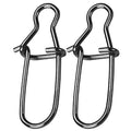 AMYSPORTS High Strength Fishing Snap Clip Duo Lock Snap Swivel Stainless Quick Change Fishing Snaps Solid Black Nickel 26lb-220lb - size: Size3（66lb）100pcs