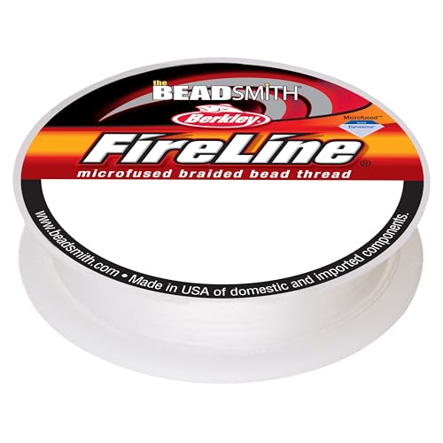 The Beadsmith Fireline by Berkley – Micro-Fused Braided Thread – 6lb. Test, .006”/.15mm Diameter, 15 Yard Spool, Crystal Color – Super Strong Stringing Material for Jewelry Making and Bead Weaving - color: Crystal, size: 6lb, .006”, 15 yard