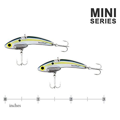 SteelShad - Mini Series (1/4 oz) - 2 Pack - Lipless Crankbait for Freshwater Fishing - Perfect for Ice Fishing, Pan Fishing, Crappie, Walleye and Bass - color: Sexy Shad