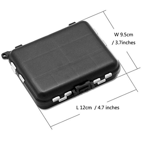 4-PACK Plastic Fishing Lure Tackle Box Bait Storage Squid Organizer Jig Hooks Accessories Case 11 Dividers Compartments with Rope