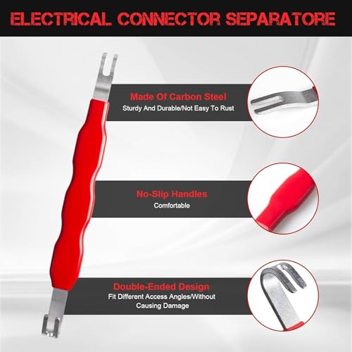 Automotive Electrical Disconnect Pliers Kit, Upgraded High-Carbon Steel Connector Release Tool Set with Straight & Angled Pliers and Terminal Removal Tool for Car Wiring Harness Repair - size: 4SET