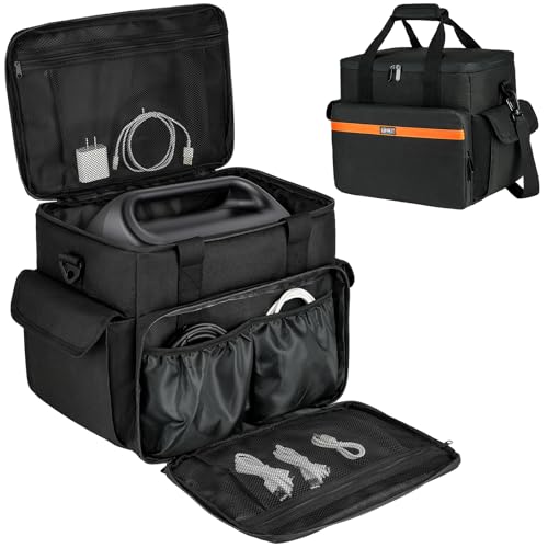 Carrying Case Compatible with Jackery Explorer 500/ECOFLOW River/River Pro/BLUETTI EB3A/GRECELL T500 Portable Power Station,Waterproof Travel Storage Bag for Charging Cable and Accessories(Bag Only) | Power Station Travel Bag Fits for ECOFLOW River 2/Rive