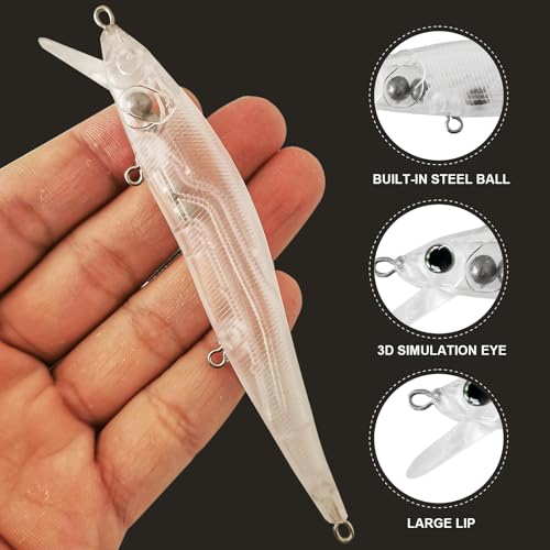 10pcs/20pcs Fishing Blanks Lures Kit Fishing Topwater Unpainted Swimbait Unpainted Crankbaits Hard Baits DIY Lure for Bass Salmon Trout Saltwater and Freshwater - color: E: 20pcs 0.4oz/11.5g and 0.51oz/14.6g