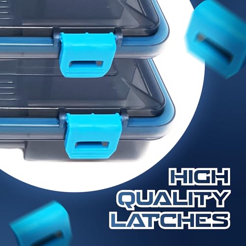 Reaction Tackle Standard Tackle Trays, Plastic Tackle Box Organizers with Four Secure Latches, Removable Dividers and Semi Transparent Lid for Fishing Storage - 3600 (2-Pack) - size: 3600 (2-Pack)