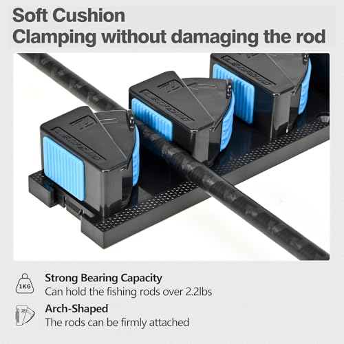 RESTCLOUD Fishing Rod Holder Vertical, Fishing Pole Holders for Garage, Fits 3-19mm Rod Diameter (3 Slots) - size: 3 Slots