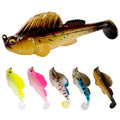 Soft Fishing Lures 5pcs Kit with Tackle Box Weedless Paddle Tail Swimbaits for Bass Trout Crappie Walleye Freshwater Saltwater Life Like Action Durable Plastic Sharp Hooks - color: 2in 5pcs