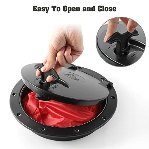 8'' Black Deck Plate Kit Deck Hatch with Storage Bag for Fishing Kayak Boating
