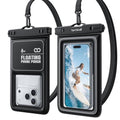 Lamicall IP68 Floating Waterproof Phone Pouch - [2 Pack] Water Proof Phone Case with Lanyard for iPhone 17 16 15 14 13 Pro Max, Galaxy S26 S25 S24 Ultra, Beach Cruise Ship Travel Essentials, 4-8.5" - color: A-White Accent