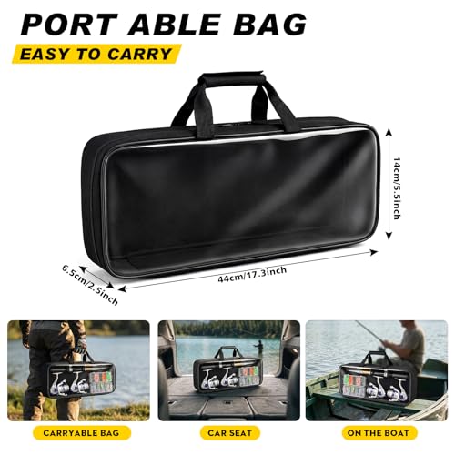 Fishing Pole Set Fishing Rod and Reel Combo,2PCS 2.1M/6.89FT Collapsible Fishing Rod Set with 2PCS Spinning Reels 2 Set of Lures Baits and a Carrier Bag,Prefect for Fishing Travel