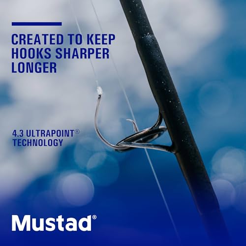 Mustad Classic 39944 Standard Wire Demon Perfect in Line Wide Gap Circle Hook | Saltwater Freshwater Hooks for Tuna, Catfish, Bass and More - size: Size 5/0 - Pack of 8