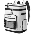 Hulongo Large Waterproof Insulated Cooler Backpack for Men & Women, Leak Proof Cooler Backpack for Camping, Beach, Fishing, Picnic, Travel, Outdoor, 30L, 48Cans - color: White