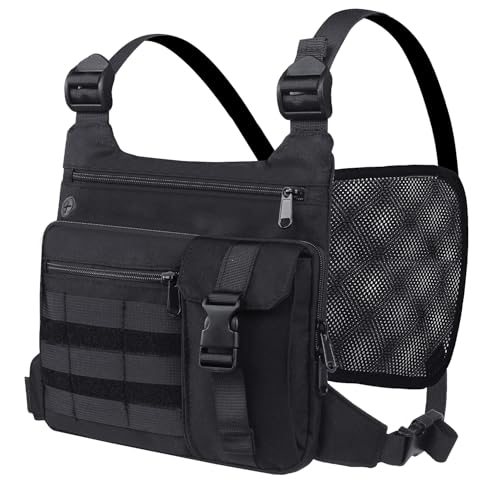 KINGSLONG Running Vest, Chest Bag for Men, Chest Pack, Hiking - color: A-Black