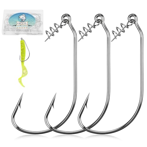Swimbait Hooks Twist Lock Fishing Hook, 30pcs Worm Hooks with Centering Pin | Weedless Hooks, For Soft Plastic Lures, Bass Hooks, Unweighted Twistlock Hooks, Size 1/0 2/0 3/0 4/0 5/0, Freshwater Hooks - color: 4/0-30pcs