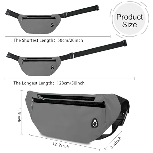 Fanny Pack for Women Men,Crossbody Fanny Pack Water Resistant Sports Waist Bag Pack, Belt Bag for Travel Hiking Running - color: 1pack-lightgrey