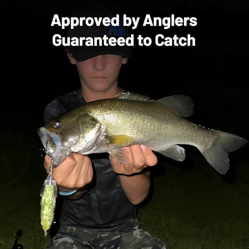 Handing Topwater Fishing Lure 3 Pieces Bass Fishing Lure with Mustad Hook, Lifelike Swimbait for Pike Catfish, for Anglers, 1/2oz, 3/4oz and 1oz - color: A3-4.7in 1.0oz