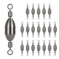 THKFISH Brass Fishing Sinker Swivel, 5 Size Trolling Sinkers Swivel Weights Quick Set Up Lead Fishing Sinker with Inner Swivel Rolling for Fishing Saltwater Freshwater,1/32-1/2 OZ - size: 1/16OZ-20PCS