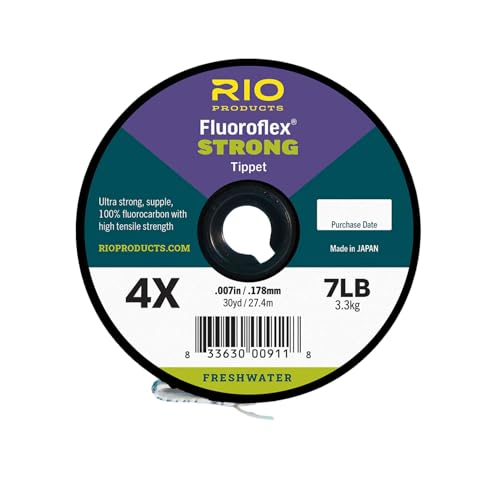 Rio Products Fly Fishing Tippet, Fluoroflex Strong Leader, 100% Fluorocarbon for Trout, 30YD Spool - size: 6.5X