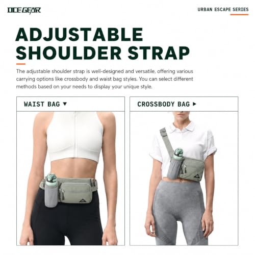 Waist Pack with Water Bottle Holder for Men Women Waist Bag Running Waist Pack Waterproof for Outdoor Travel Cycling Climbing Walking Fit All Phones (Bottle Not Included) (Mint Green) - color: Mint Green