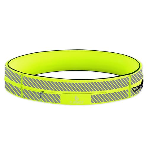 FlipBelt Classic Running Belt, Phone Holder for Running, Money Belt Pouch - color: Reflective Neon Yellow, size: Extra Small