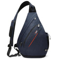 TUDEQU Large Sling Bag for Men,19L Crossbody Backpack with 8 Pocket,Gym,EDC | One Strap Backpack with Umbrella Pocket & Stability Strap,Sling Backpack,One Shoulder Backpack for Hiking,Travel,Cycling - color: Dark Blue