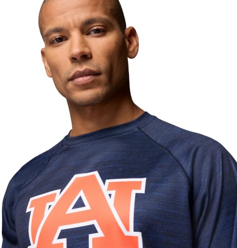 Columbia Men's Collegiate Terminal Tackle Heather Long Sleeve Shirt - color: Aub - Collegiate Navy, size: Medium