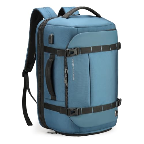 Swissdigital Design Travel Backpack 40L,TSA Friendly Flight Approved Carry-on Hand Luggage,with USB Charging Port Large Weekender Bag Fits 17 Inch Laptop Backpack Blue | SD1756-30 - color: Blue