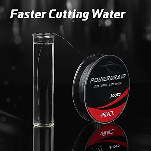 RUNCL PowerBraid Fishing Line 4/8/9 Strands, Braided Fishing Line 300/500/1000Yds - Seamless Weaving Tech, Enhanced Coating Tech, Zero Stretch, High Sensitivity, Smaller Diameter - Braid Line 15-115LB - color: Gray, size: 20LB-300yds(8 Strands)