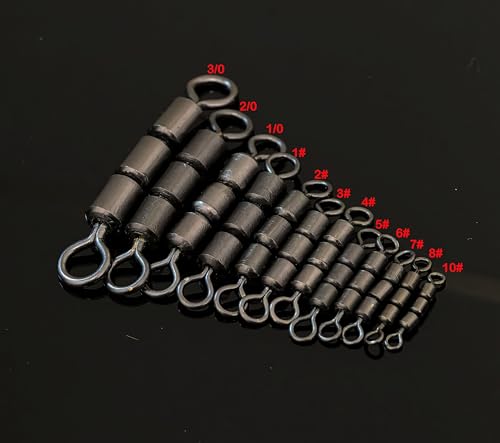 10-30pcs High Speed 3 Roller Swivels 3 Bead Rolling Chain Swivel Fishing Line Lure Connector 12 Sizes - size: 10#-30pcs
