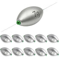 Egg Sinkers Fishing Weights, Oval Slip Sinkers Bullet Lead Fishing Weights for Freshwater Saltwater Tackle Set 1/8oz to 1oz - color: 1/4oz-7g-10pcs