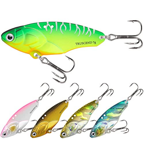 TRUSCEND Swim or Jig Fishing Spinner Baits for Freshwater and Saltwater, Rooster Tail Fishing Lures for Trout Bass Walleye Crappie Salmon Pike, Blade Bait with Copper Blade - color: E1-1.6"-1/4oz