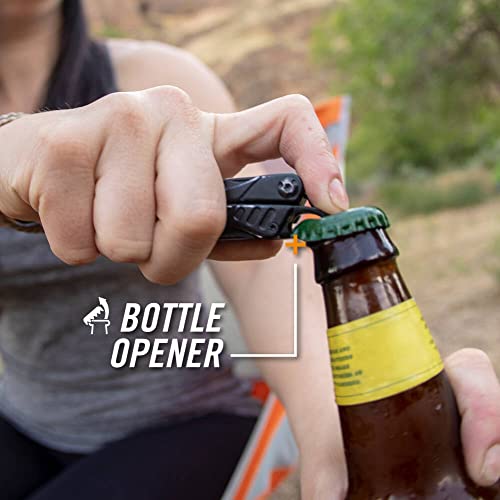 Gerber Gear Dime 12-in-1 Mini EDC Multitool - Needle Nose Pliers, Pocket Knife, Keychain, Bottle Opener - Gifts for Men, EDC Gear and Equipment - Black (Pack of 12) - color: Black, size: Pack of 12