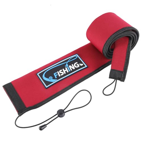 Lightproof Neoprene Fishing Rod Sleeve - Fishing Rod Cover for Storage & Transportation - Puncture Resistant Rod Sock for Casting, Trolling, Spinning Rods - color: Red, size: 65"