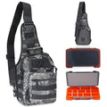 Waterproof Fishing Backpack with 2 Tackle Boxes, 2-Way Carry Design & Durable Material,Black, Khaki, Camo (Black with Two Tackle Boxes) - color: Black With Two Tackle Boxes