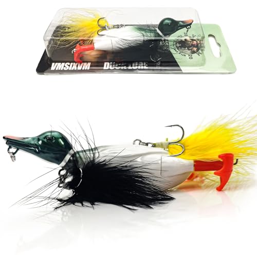 Topwater Duck Fishing Lures, Realistic Baby Duckling Baits Floating Artificial Hard Swimbaits for Bass Pike Musky Catfish Freshwater Saltwater Fishing - color: 1 Pcs-Green