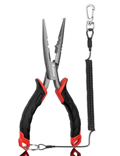 Fishing Pliers,Fishing Gear for Saltwater,Multifunction Carbon Steel with Corrosion Resistant Coated Fishing Tools - color: 7" Fishing Pliers
