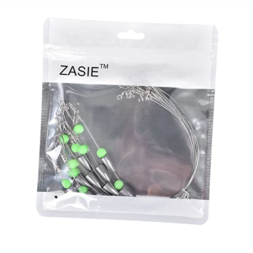 Carolina Rigs for Fishing- 12 Inch Steel Fishing Leaders with Fishing Weight, Pre Rigged Carolina Rigs with Fishing Weight 1/6oz, 1/4oz, 1/2oz, 10 Pcs - size: 1/4 oz; 12 Inch