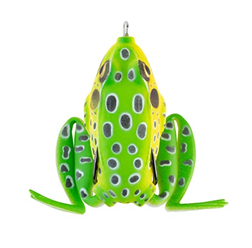 Lunkerhunt - Lunker Frog Fishing Lure | Award Winning Realistic Topwater Frog Lure for Fishing Bass, Trout and Pike | Freshwater Fish Bait with Hollow Body, Weedless Hooks for Freshwater Saltwater - color: Leopard