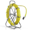 VEVOR Fish Tape Fiberglass, Duct Rodder Fishtape Wire Puller with Stand, 1/4-Inch Cable Running Rod, Marked Every 5 Feet, Fishing Tools for Walls and Electrical Conduit, Non-Conductive - size: 27.17 x 8.27 x 31.50 in / 690 x 210 x 800 mm