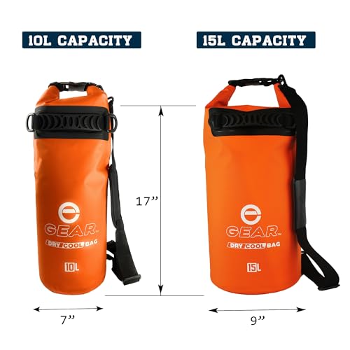 Enthusiast Gear Floating Cooler Bag Roll Top Insulated Dry Backpack – Leak Proof, Collapsible, Waterproof Cooler with Padded Shoulder Strap - Perfect for Kayaking Fishing Beach Hiking -15L