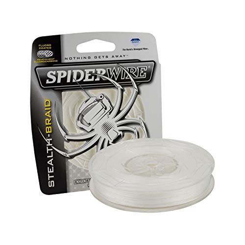 SpiderWire Stealth® Translucent Braided Fishing Line, 8lb | 3.6kg, 125yd | 114m Fishing Line, Suitable for Saltwater and Freshwater Environments