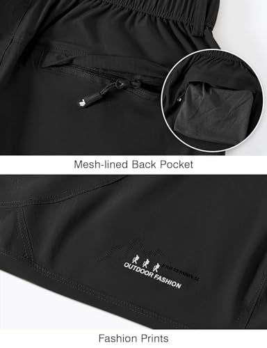 Rdruko Women's Hiking Pants Lightweight Quick Dry Water Resistant Outdoor Travel Fishing Pants with Pockets - color: Black, size: XX-Large
