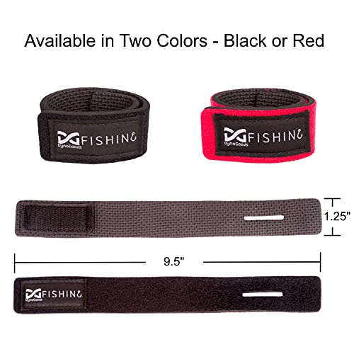Fishing Rod Straps for Casting, Spinning, or Fly Rods, Pole Ties (4-Pack) - color: Red