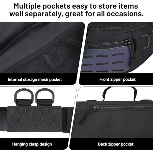 Outdoor Fanny Pack, Large Capacity Hiking Waist Packs with Adjustable Belt & Reflective Strip,good for Travel,Finshing,Running, Cycling(Black) - color: Black