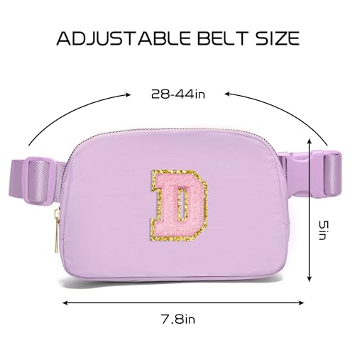 Gitus Initial Belt Bag Fanny Pack Crossbody Bag for Girls Birthday Gifts Age 8-10 Teen Girl Gifts Trend Stuff Personalized Letter Gifts for Daughter Sister (Lavender-D) - color: Lavender, style: D