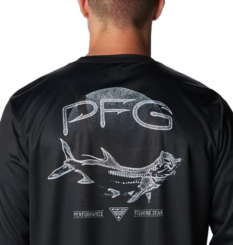 Columbia Men's Terminal Tackle PFG Tarpon Rise Long Sleeve - color: Black/Tarpon Rise, size: Small