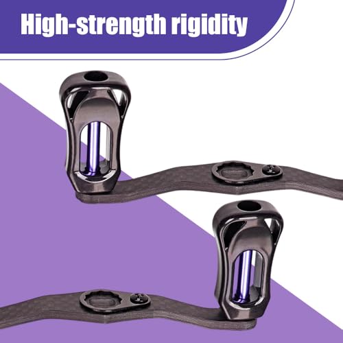 Fishing Reel Handle, Carbon Fiber Baitcasting Reel Handle Lightweight Double Arm Handles for Freshwater Saltwater - color: Light Purple